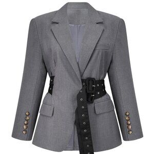 New Belted Blazer – Grey (L)